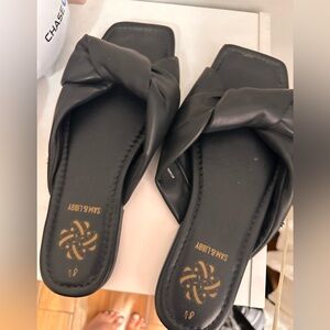 Sam & Libby Elegant Black Slide Sandals